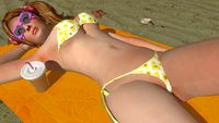 Girl sunbathing on the beach