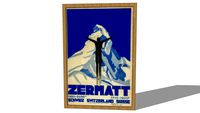 Tableau ancienne affiche Zermatt