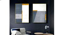 Conjunto Quadros Geometria Céu Noturno