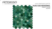 Hijau 17x15cm Hexagonal lisa Premium da Artemano revestimentos
