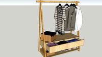 Arara de roupas aberta em piramide minimalista