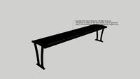FRE-23NA-F Perenne 6ft Backless Steel Bench without Armrests
