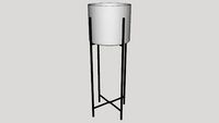 Cachepot Lótus Pintado M - Branco: Iummi