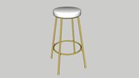 Round Stool - Metal Legs