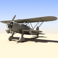 Fiat CR42 Falco Fighter BiPlane 3D Model