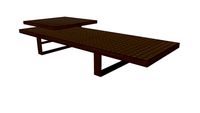 Leyton Nesting Coffee Tables in Clear Glass and Walnut by Modloft