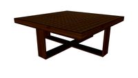 Leyton Coffee Table II in Clear Glass and Walnut by Modloft