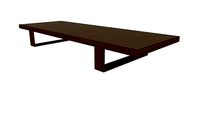 Leyton Coffee Table I in Clear Glass and Walnut by Modloft