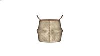 ZIG ZAG - Panier thaïlandais en fibre végétale blanche
