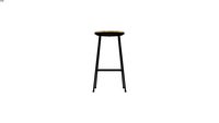 STAN - Tabouret de bar indus en sapin et métal noir H64