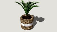 XENA - Concrete Flower Pot with SAGO Palm