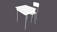 School Desk And School Chair 2 For Students 516Polygons