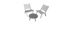 Set Mesa Alma Ajedrez Baja+ 2 Sillas Jardín Rombos/Alma Chess Low Table + 2 Garden Diamond Chair Set