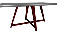 Mesa com Tampo Branco e base em madeira cruzada