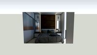 bedroom set with wardrobe and wall unit (vray ready)