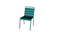 Batignolles - Chaise de jardin en métal bleu canard