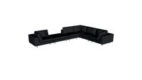 Perry 2 Arm Corner Sofa w Ottoman in Shadow Gray Fabric by Modloft