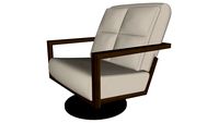 Clarkson Lounge Chair in Soft Snow Leather and Walnut by Modloft