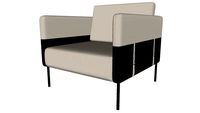 Allen Lounge Chair in Opala and Graphite Leathers by Modloft