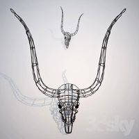 Bovine Head with wires