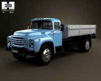 ZIL 130 Flatbed Truck 2axis 1964 3D Model