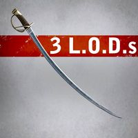 Heavy Cavalry Saber 3 LODs 3D Model
