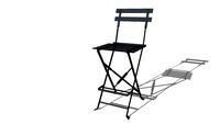 Guinguette Pro 2 chaises hautes pliantes de jardin en métal époxy gris anthracite H112 REF 179927 PRIX 139.99