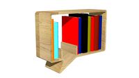 Vignette mounted wooden bookcase
