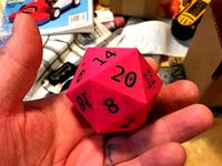 Two Color D20 with Flush Numbers by Paulpapedesigns