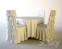 Banquet table and chairs