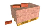 BRICKS PALLET FOR INTERIOR AND EXTERIOR WALLS WITH TRANSPARENT PVC FILM COVER CM 6X12X25 BLOCKS BRIC