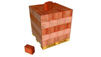 BRICKS PALLET POROTON FOR EXTERIOR WALLS WITH TRANSPARENT PVC FILM COVER CM 12X19X25