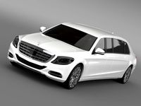Mercedes Benz S Klasse Pullman Limousine 2016 3D Model