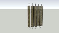 Roomdevider 5 pec metal copper GHD