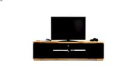 Chiara TV stand 2 drawers 2 doors black paint high gloss , oiled oak
