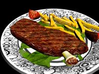 Download free Dish meat plato de carne 3D Model