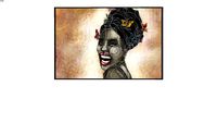 Quadro Retangular Ilustração Mulher - Alegria na África, por Luli Crespin - Galeria Mango Arts