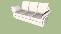 Couchgarnitur creme Lederbezug 3-Sitzer