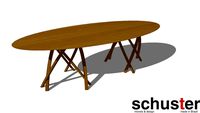 Mesa Jantar Oval Cruzada