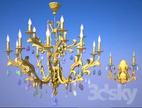 Sordon chandelier and wall brackets