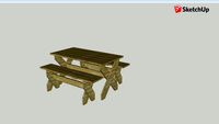 table bois enfant avec 2 bancs