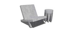 Lightweight concrete chair and stool