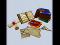 Fentasy books and papers 3D Model