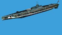 French submarine Surcouf (low poly)