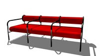 sofa with arms triple rouge SHIRO KURAMATA