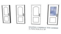 porte d'entree classique 2 panneaux tete cambree novatech