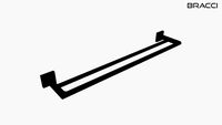 Toalheiro Duplo Preto Fosco BRACCI B01030B