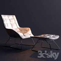 Zanotta Grandtour Armchair with Footstool