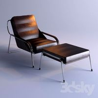 Zanotta maggiolina lounge chair with footstool