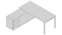 Mesa Gerente com armário credenza - PLU7367 - 4Gavetas esq.